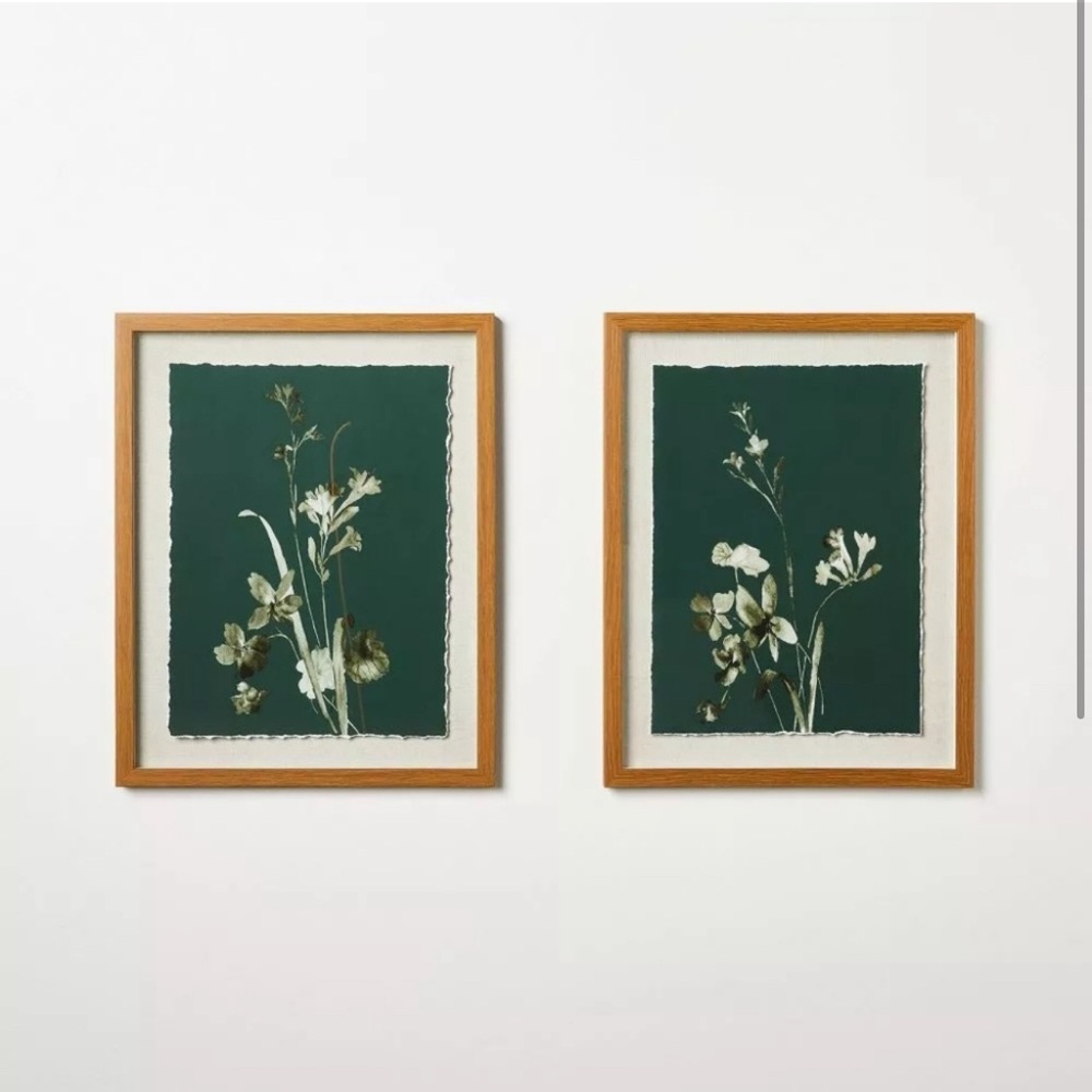 Set of 2 16"x20" Orchid Flowers Framed Wall Art Decor- Threshold Studio McGee